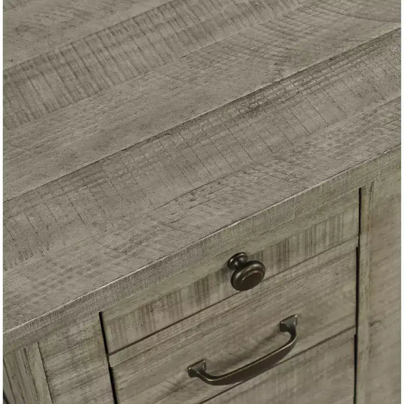 Telluride Rustic Farmhouse Solid Wood USB Charging Chairside End Table