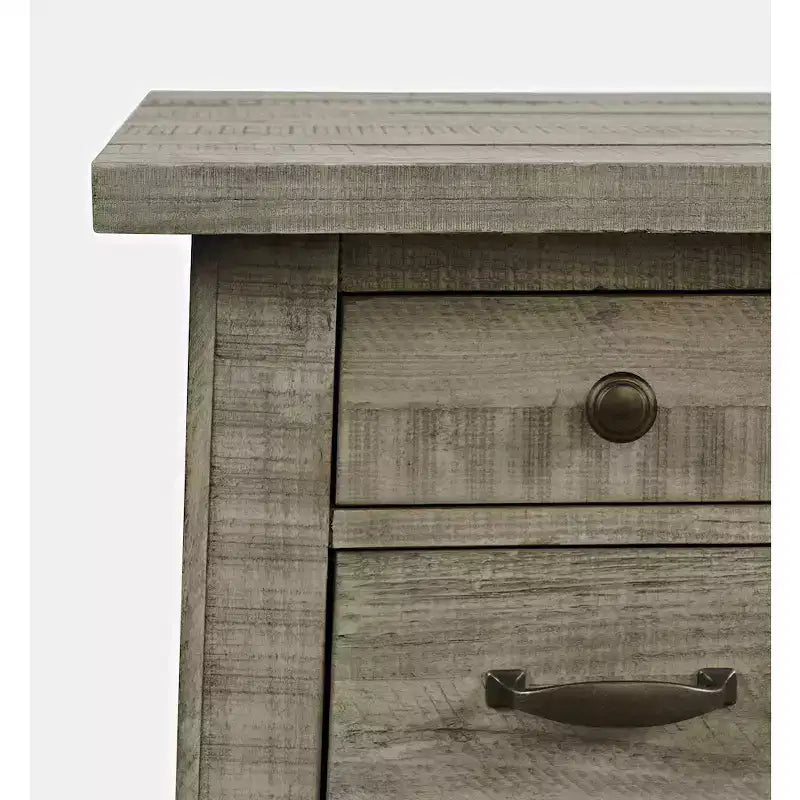 Telluride Rustic Farmhouse Solid Wood USB Charging Chairside End Table