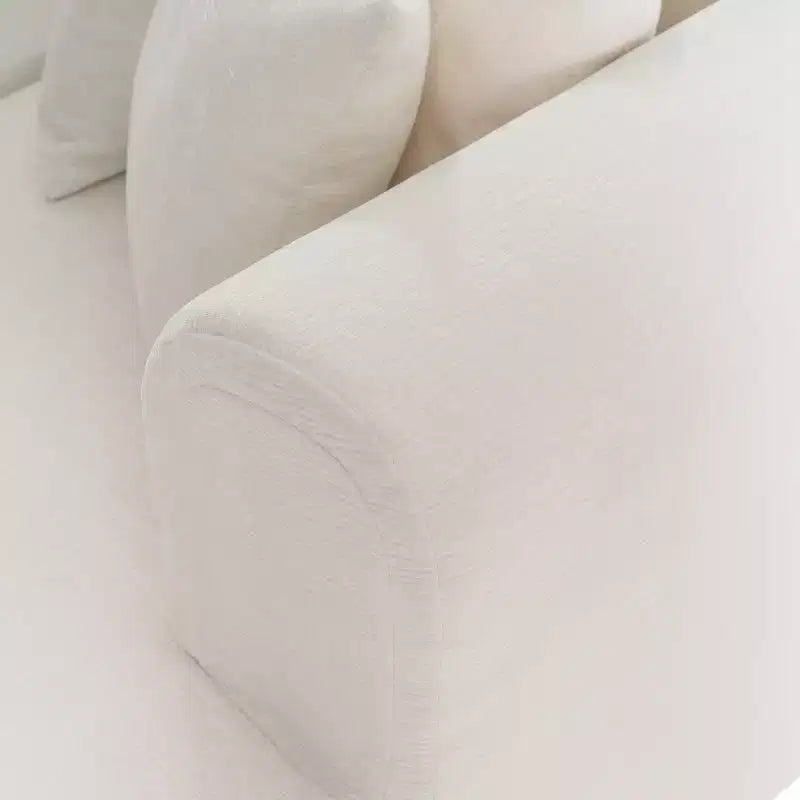 108W Corner Sofa Couch with Curved Seat and Wide Stitching, Perfect for Living Room, Bedroom, Office, Beige/Gray