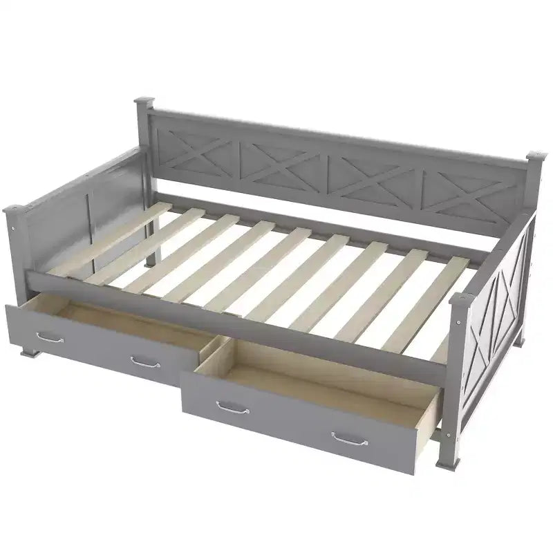 Modern and Rustic Casual Style Twin Size Wood Daybed