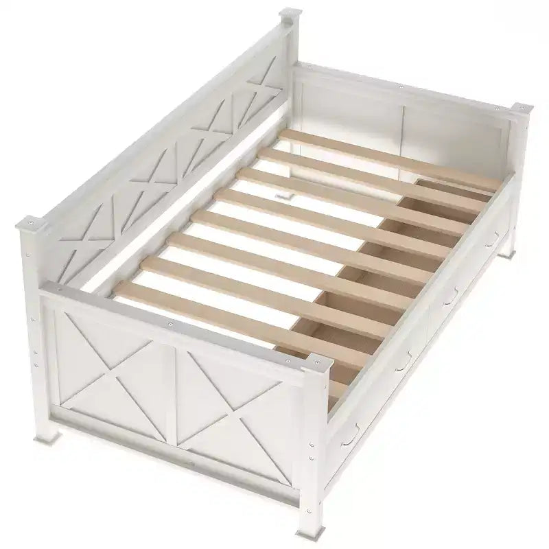 Modern and Rustic Casual Style Twin Size Wood Daybed