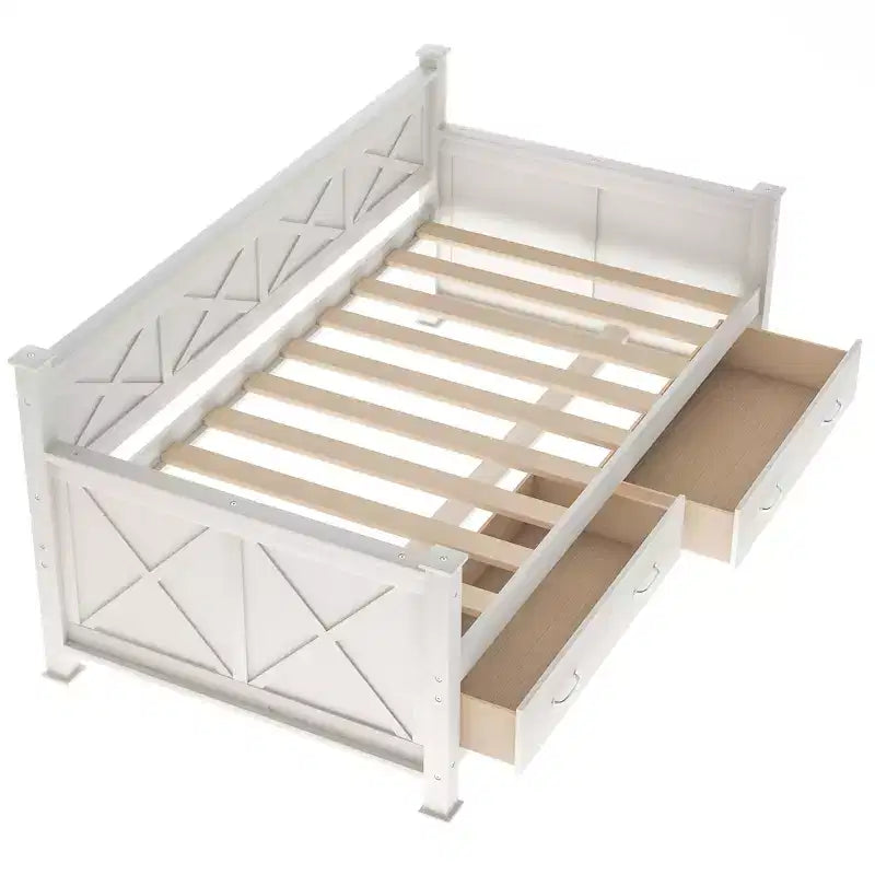 Modern and Rustic Casual Style Twin Size Wood Daybed