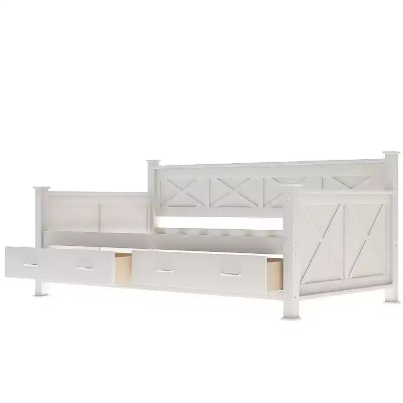 Modern and Rustic Casual Style Twin Size Wood Daybed
