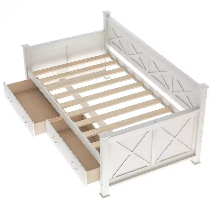 Modern and Rustic Casual Style Twin Size Wood Daybed