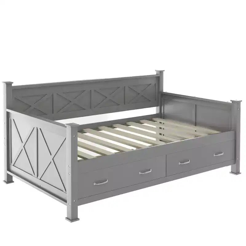 Modern and Rustic Casual Style Twin Size Wood Daybed