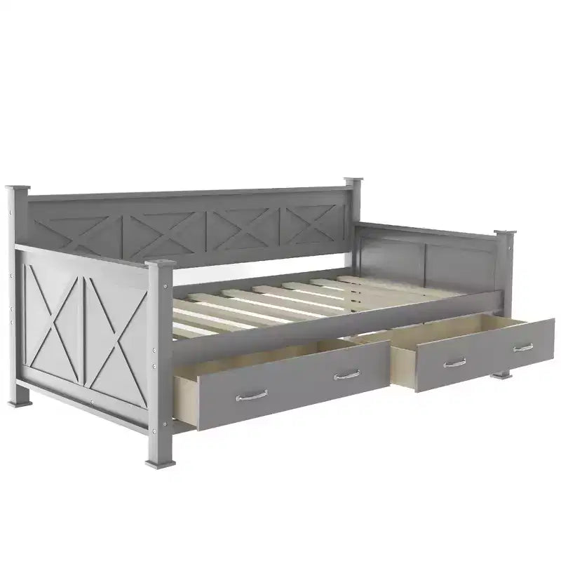 Modern and Rustic Casual Style Twin Size Wood Daybed
