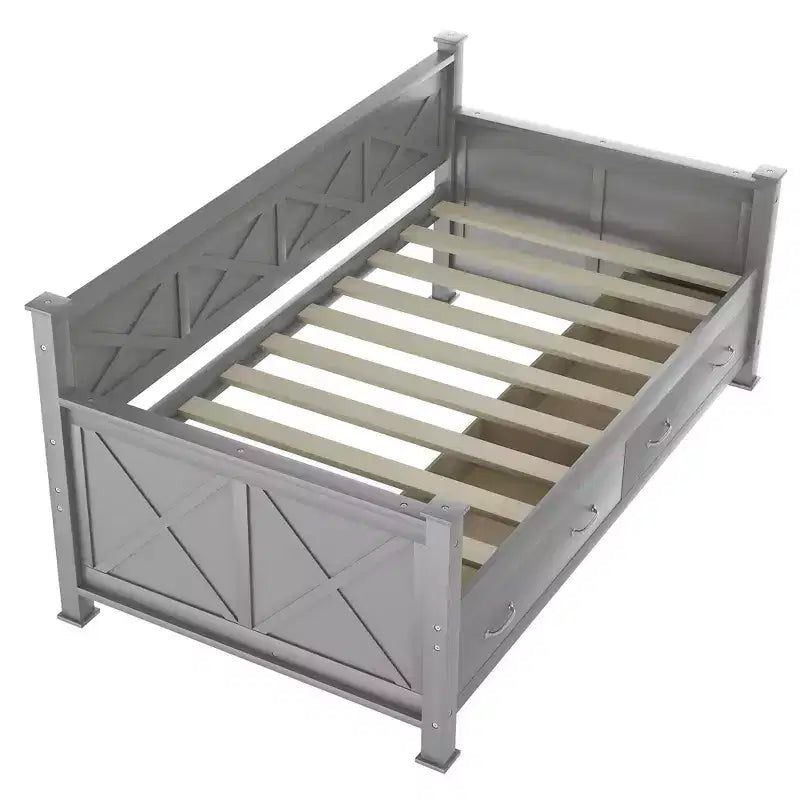 Modern and Rustic Casual Style Twin Size Wood Daybed