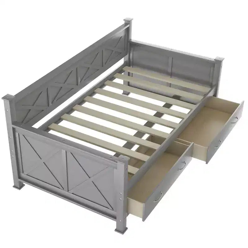 Modern and Rustic Casual Style Twin Size Wood Daybed