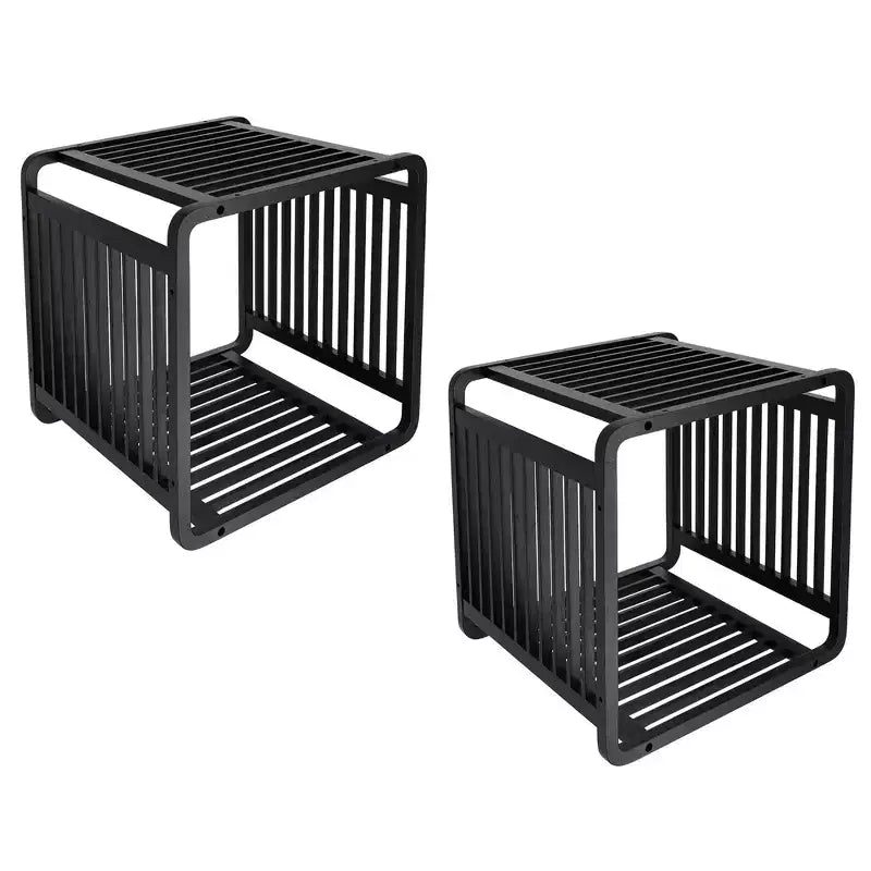 Bamboo Cube Storage, 13" Stackable Shelf Organizer