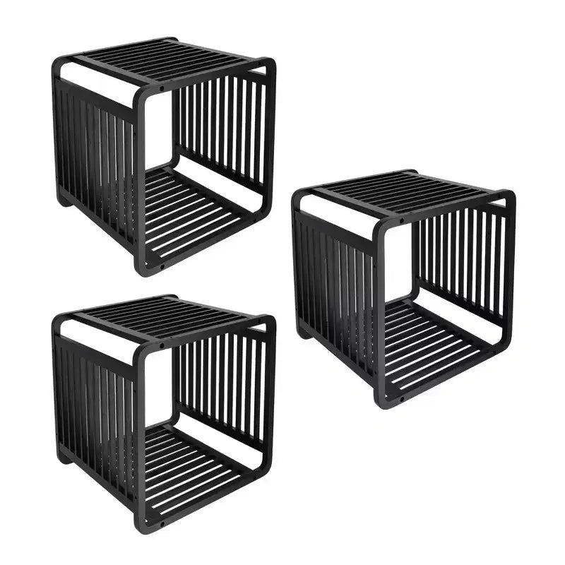 Bamboo Cube Storage, 13" Stackable Shelf Organizer