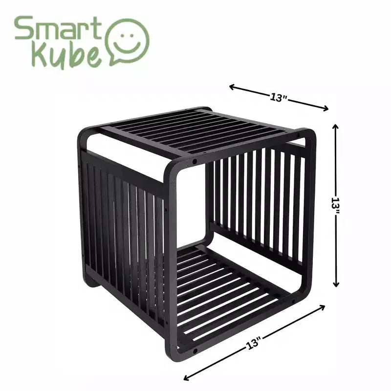 Bamboo Cube Storage, 13" Stackable Shelf Organizer