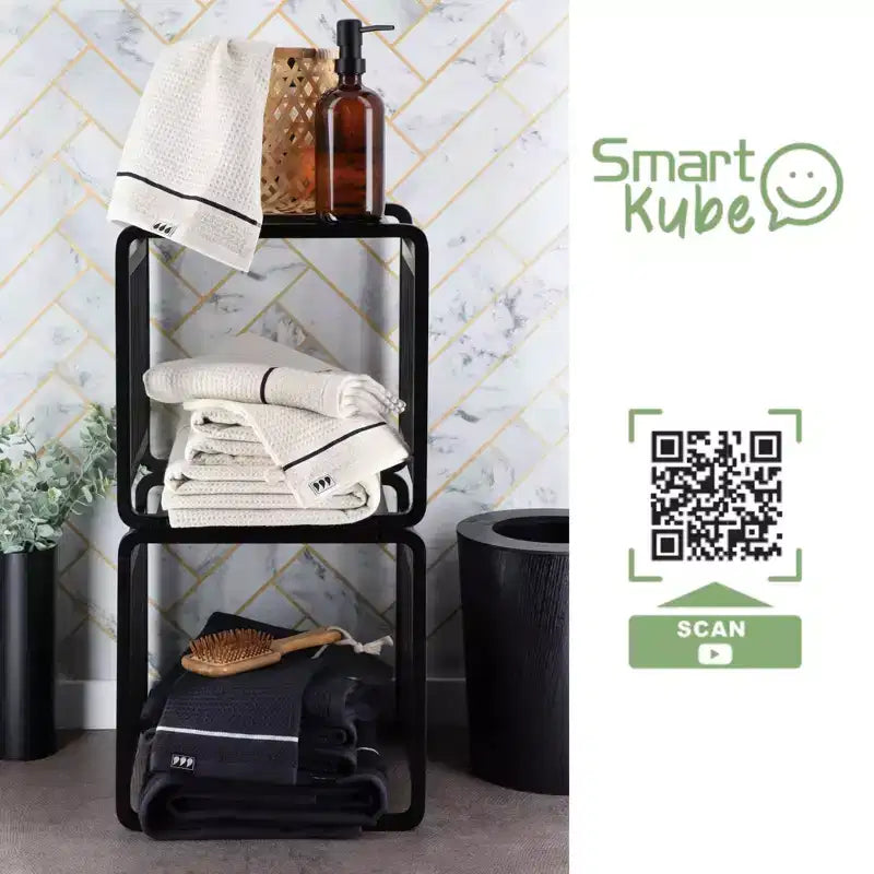 Bamboo Cube Storage, 13" Stackable Shelf Organizer