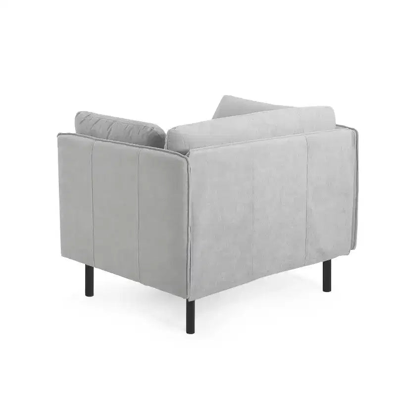 39-Inch Vintage Lounge Chair with Polyester Upholstery, Solid Wood Frame and Steel Legs, for Relaxation