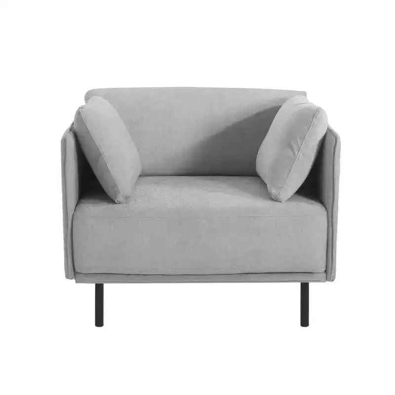 39-Inch Vintage Lounge Chair with Polyester Upholstery, Solid Wood Frame and Steel Legs, for Relaxation