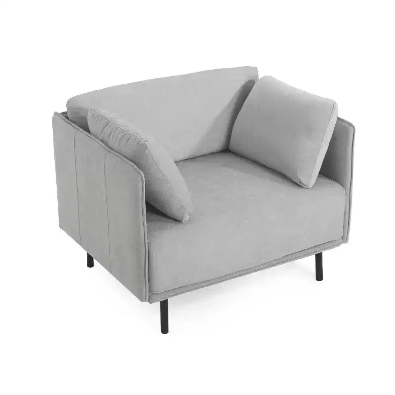 39-Inch Vintage Lounge Chair with Polyester Upholstery, Solid Wood Frame and Steel Legs, for Relaxation