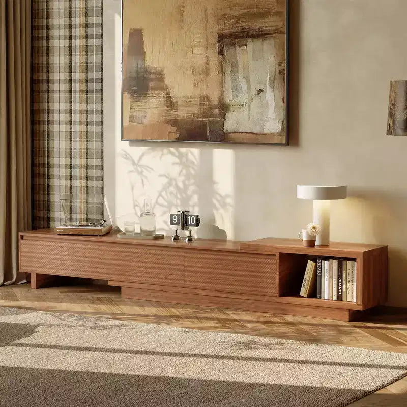 78.74–102.3" Extendable TV Stand with 3 Drawers, Textured Front Design & Modern Media Console for Living Room