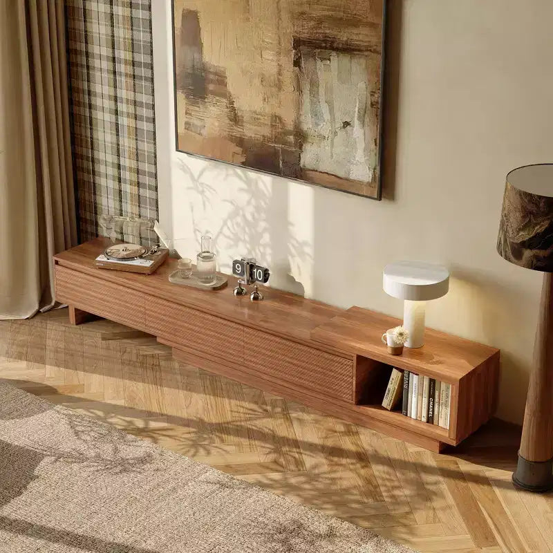 78.74–102.3" Extendable TV Stand with 3 Drawers, Textured Front Design & Modern Media Console for Living Room