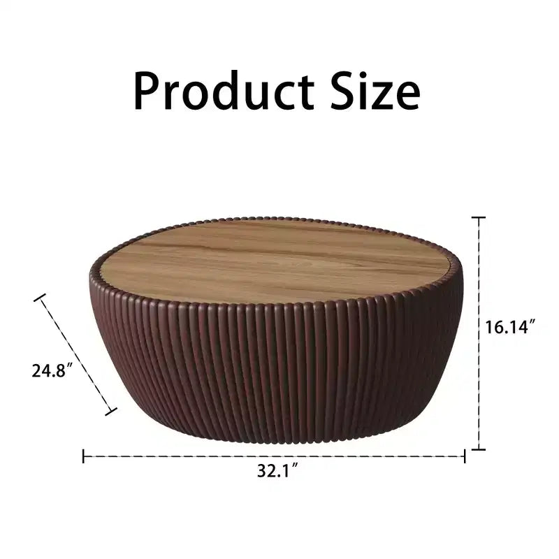 Goose Egg-Shaped Leather Coffee Table with Sintered Stone Top and Unique Pattern