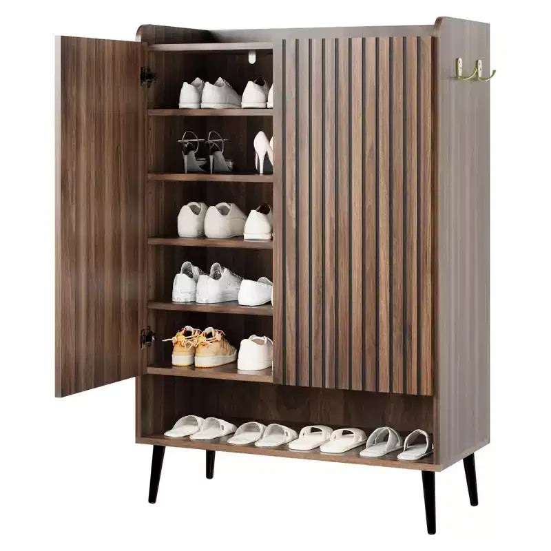 Shoe Cabinet, 30 Pairs Large Shoe Organizer with 3 Doors & Adjustable Shelves for Entryway