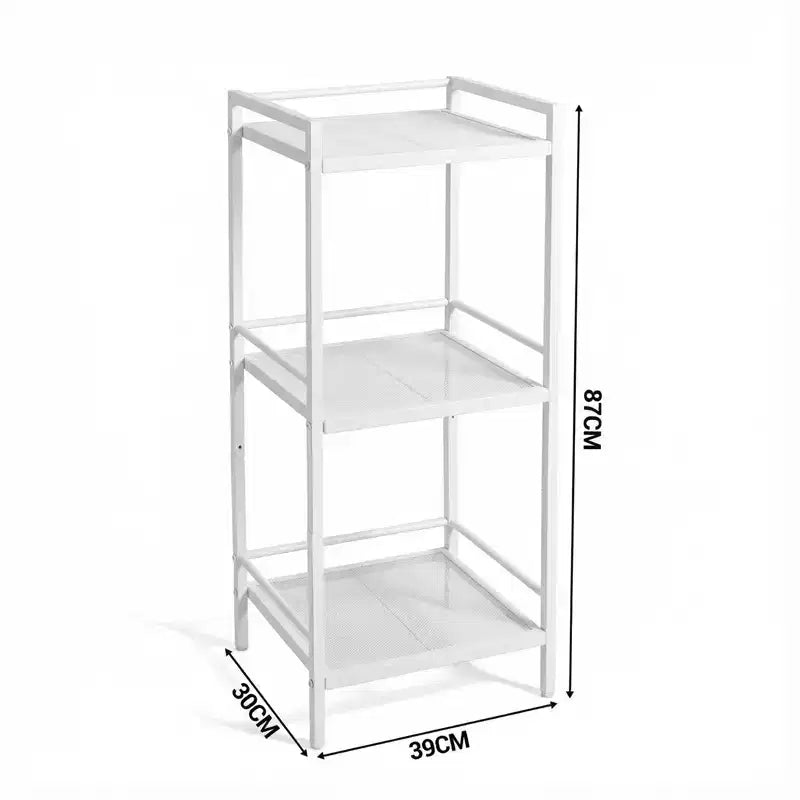 Freestanding 3/4-Tier Metal Kitchen Storage Rack  Space-Saving Organizer Shelf for Bathroom, Bedroom, Living Room, Office