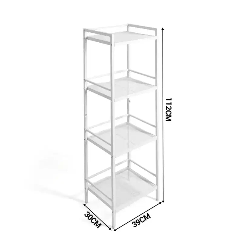 Freestanding 3/4-Tier Metal Kitchen Storage Rack  Space-Saving Organizer Shelf for Bathroom, Bedroom, Living Room, Office