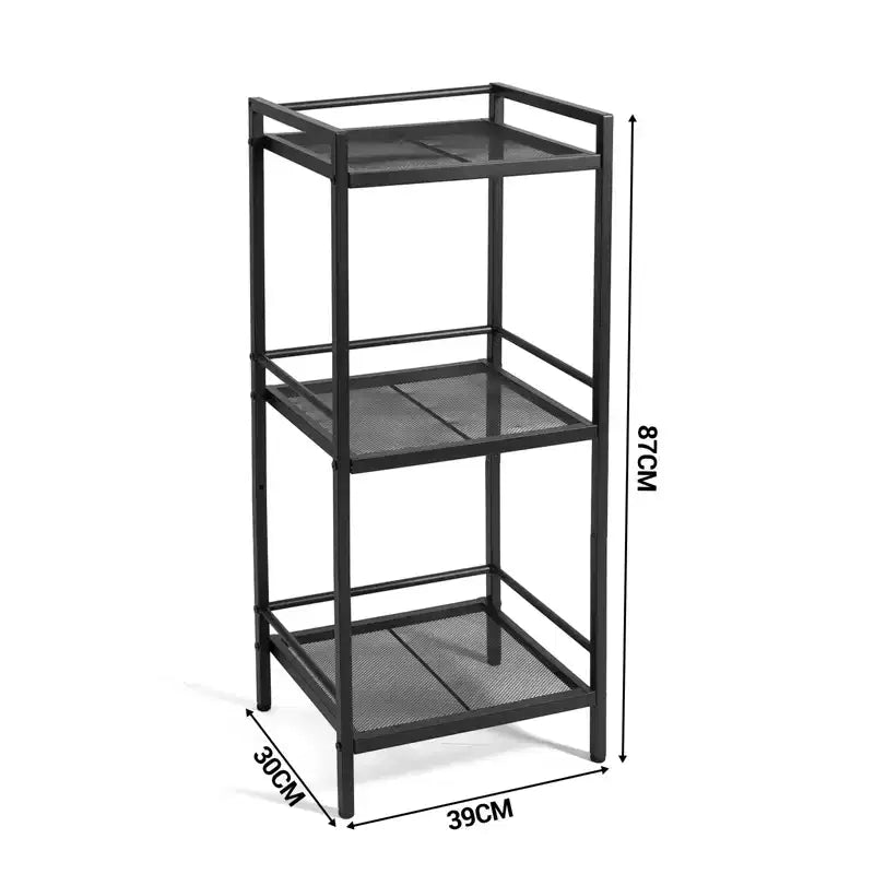 Freestanding 3/4-Tier Metal Kitchen Storage Rack  Space-Saving Organizer Shelf for Bathroom, Bedroom, Living Room, Office