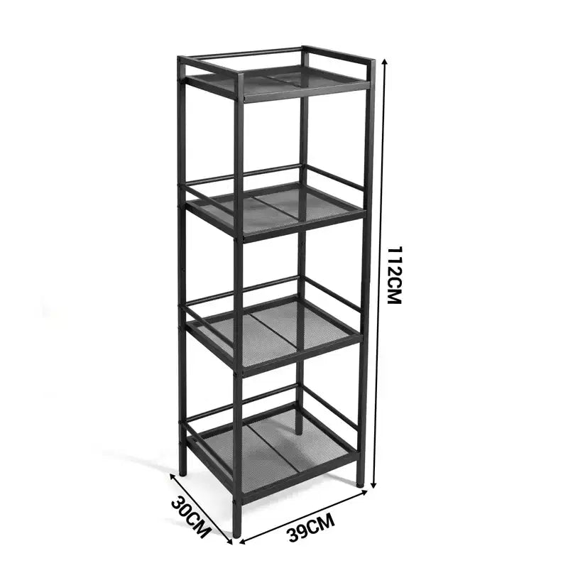 Freestanding 3/4-Tier Metal Kitchen Storage Rack  Space-Saving Organizer Shelf for Bathroom, Bedroom, Living Room, Office