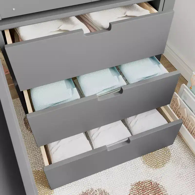 Twin Size Loft Bed with 3 Drawers & Storage Stair, Wooden House-style Bed Frame with Slide and Removable Desk