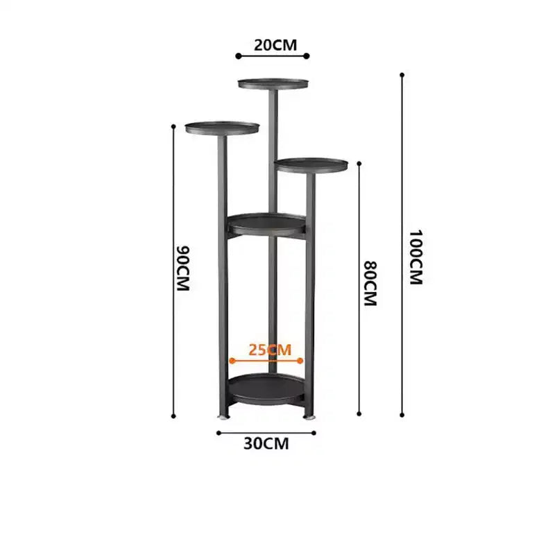 Multi-Layer Tall Metal Plant Shelf for Indoor Corner  Anti-Slip Feet, Heavy Duty Tiered Stand for Living Room, Balcony, Patio