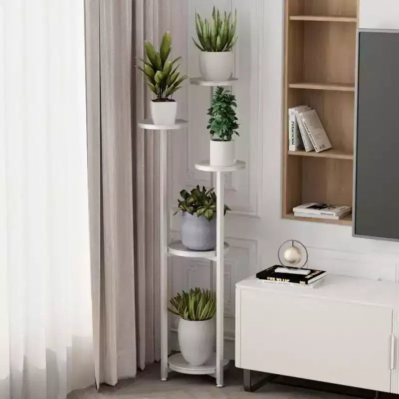 Multi-Layer Tall Metal Plant Shelf for Indoor Corner  Anti-Slip Feet, Heavy Duty Tiered Stand for Living Room, Balcony, Patio
