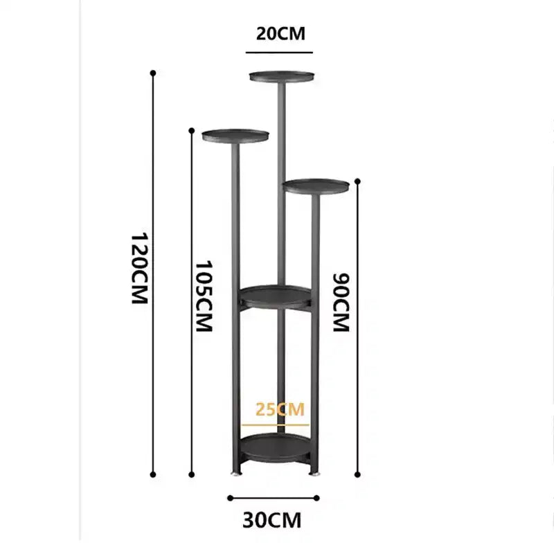 Multi-Layer Tall Metal Plant Shelf for Indoor Corner  Anti-Slip Feet, Heavy Duty Tiered Stand for Living Room, Balcony, Patio