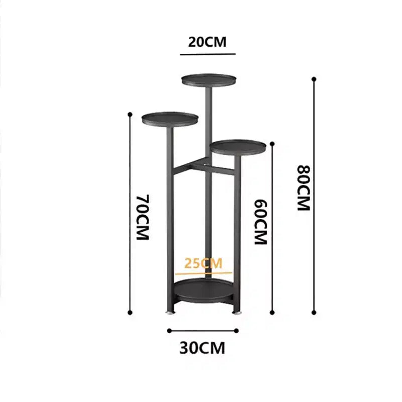 Multi-Layer Tall Metal Plant Shelf for Indoor Corner  Anti-Slip Feet, Heavy Duty Tiered Stand for Living Room, Balcony, Patio