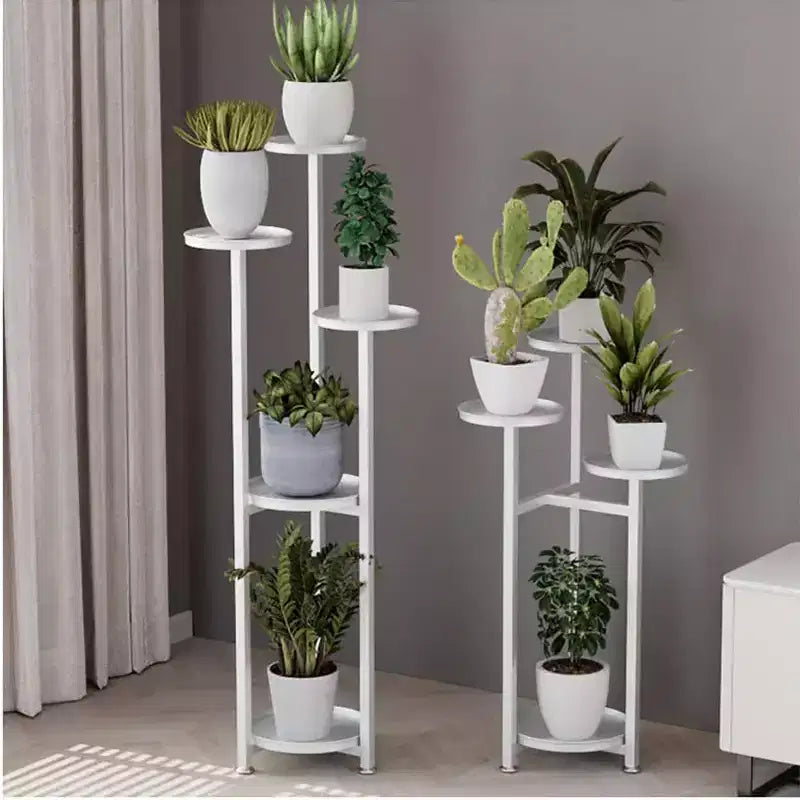 Multi-Layer Tall Metal Plant Shelf for Indoor Corner  Anti-Slip Feet, Heavy Duty Tiered Stand for Living Room, Balcony, Patio