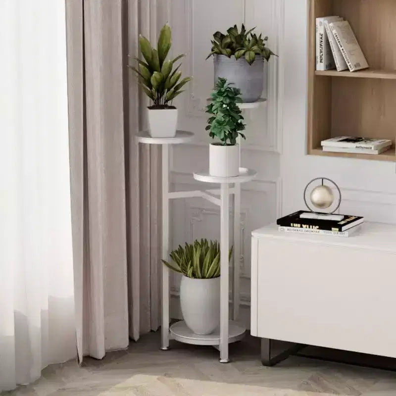 Multi-Layer Tall Metal Plant Shelf for Indoor Corner  Anti-Slip Feet, Heavy Duty Tiered Stand for Living Room, Balcony, Patio