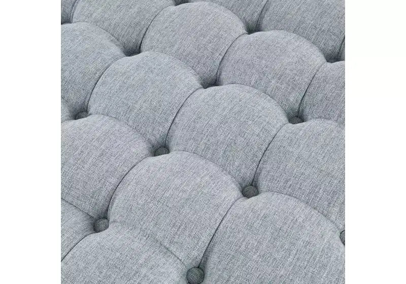 Elowen Tufted Round Cocktail Ottoman with Pleated Skirt
