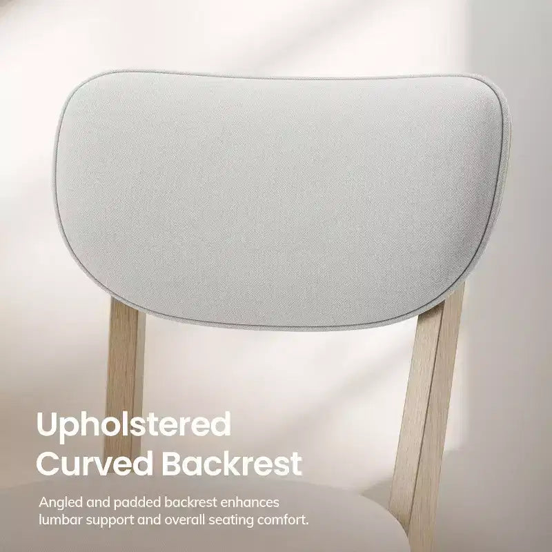 Solid Wood Bar Stools Modern Farmhouse Upholstered Counter Height Chairs with Curved Back and Footrest