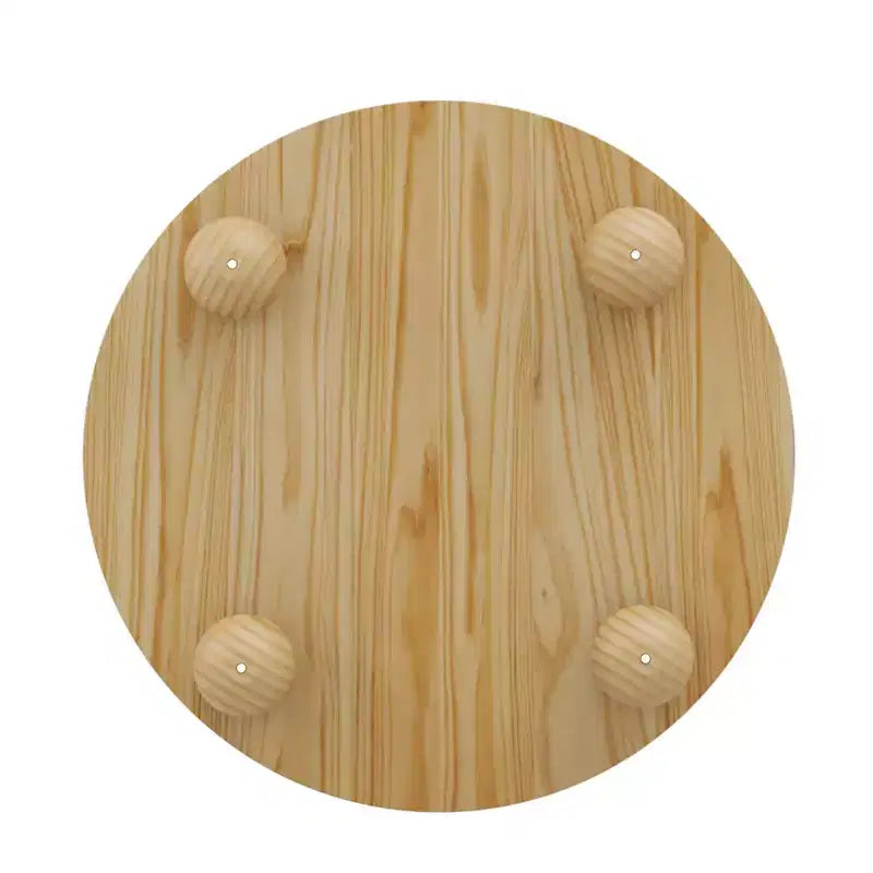 31.8 Modern Coffee Table, Round Fluted Center Table with Storage, Wooden Cocktail End Table for Living Room Bedroom Office