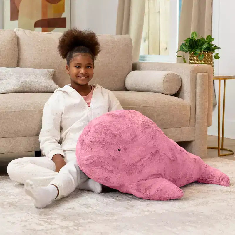 Marina the Whale Sea Buddy Large Kids Stuffed Animal Bean Bag and Pouf