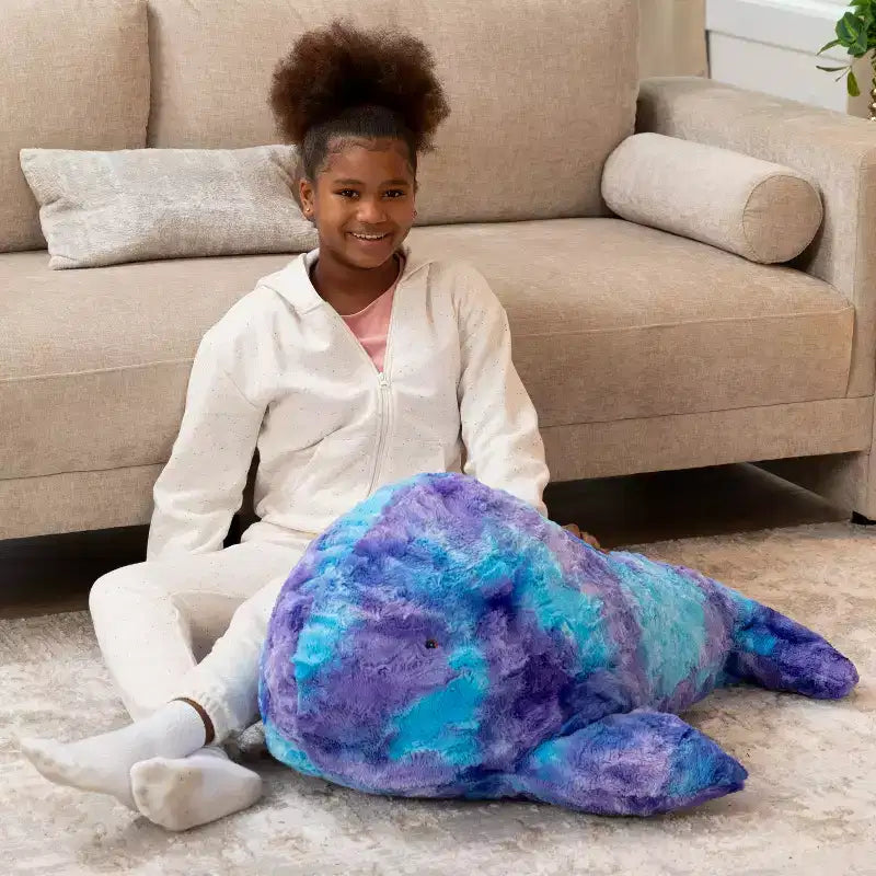 Marina the Whale Sea Buddy Large Kids Stuffed Animal Bean Bag and Pouf