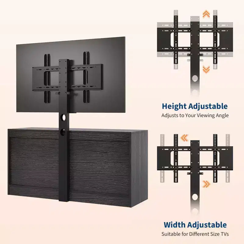 TV Stand with Mount, 47.2 Modern Entertainment Center 6-Drawer Rattan Dresser for 32-85 Inch TVs, Media Console Table with Storage for Living Room