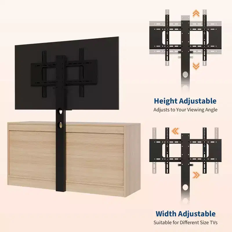 TV Stand with Mount, 47.2 Modern Entertainment Center 6-Drawer Rattan Dresser for 32-85 Inch TVs, Media Console Table with Storage for Living Room