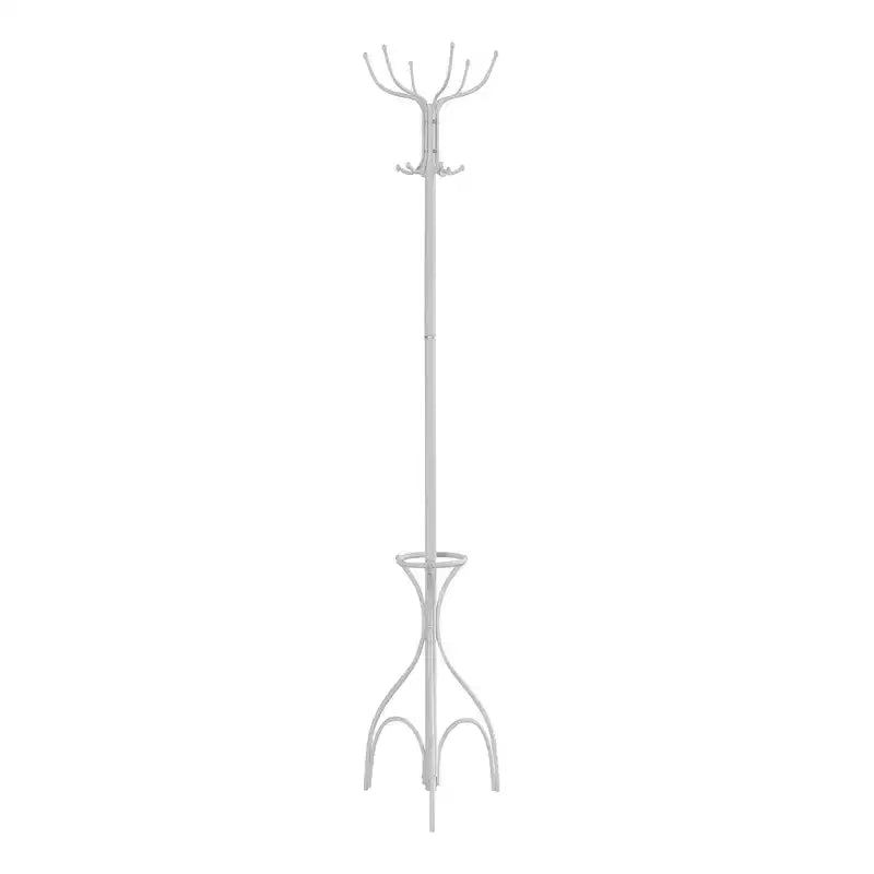 70 Metal Coat Rack 12 Hooks with Umbrella Holder Hall Tree