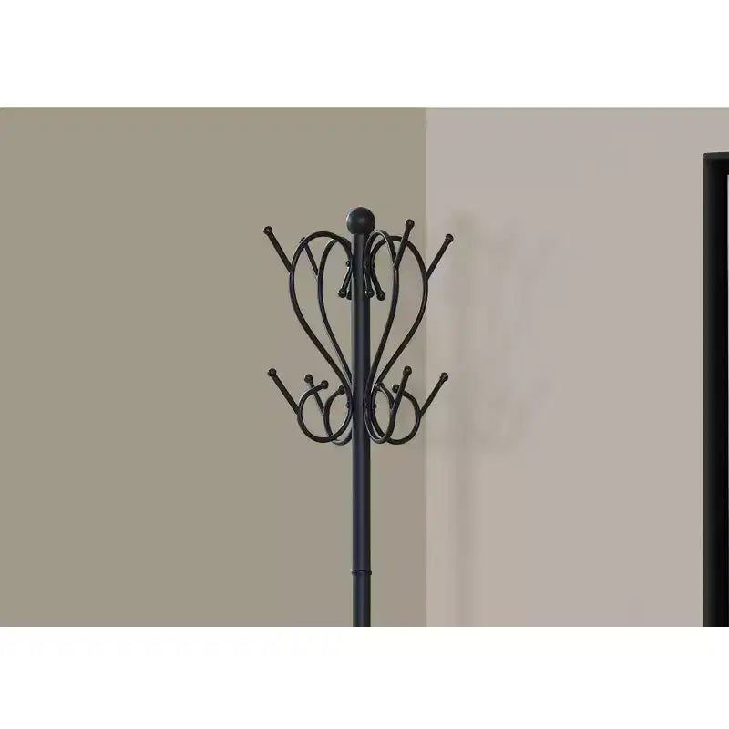 71" Metal Coat Rack, 8 Hooks 2-Tier Hall Tree with Umbrella Holder