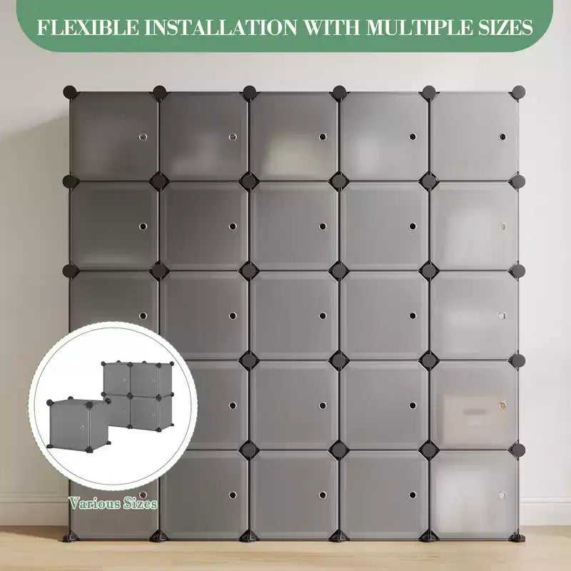 Shoe Cabinet Organizer, Portable Stackable Shoe Rack with 2 Hooks, Freestanding Space Saving Storage for Bedroom, Closet, Entryway, Apartment