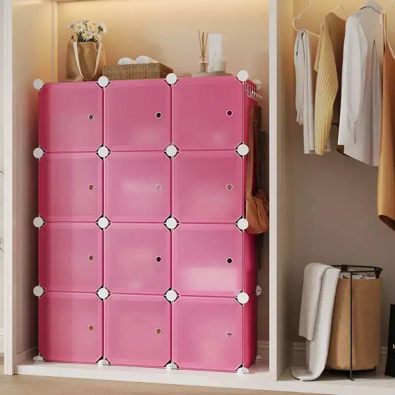 Shoe Cabinet Organizer, Portable Stackable Shoe Rack with 2 Hooks, Freestanding Space Saving Storage for Bedroom, Closet, Entryway, Apartment
