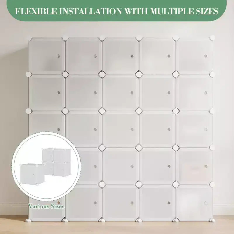 Shoe Cabinet Organizer, Portable Stackable Shoe Rack with 2 Hooks, Freestanding Space Saving Storage for Bedroom, Closet, Entryway, Apartment