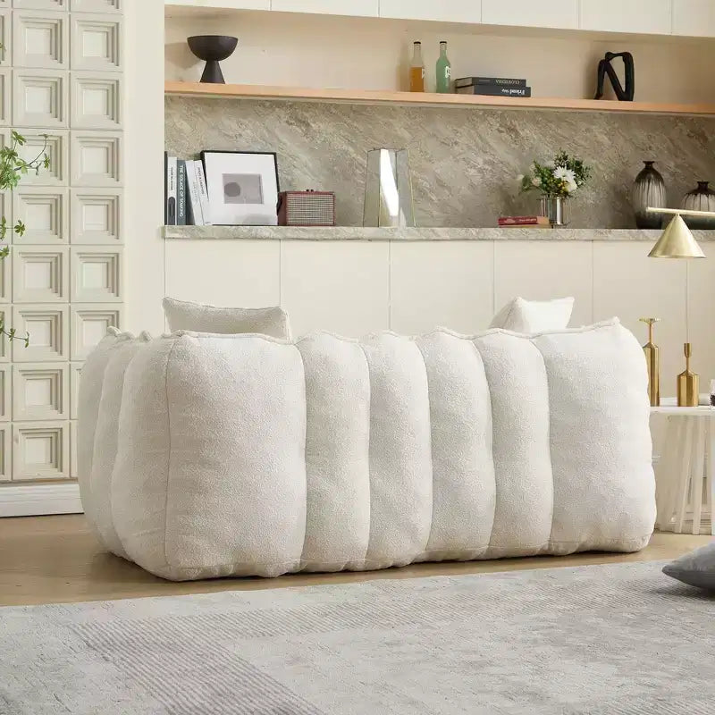 Soft beanbag chair with high resilience foam core for two people. The comfortable square recliner sofa is ideal for family members
