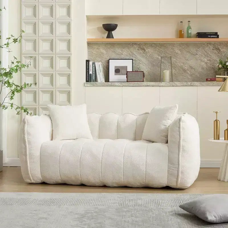Soft beanbag chair with high resilience foam core for two people. The comfortable square recliner sofa is ideal for family members