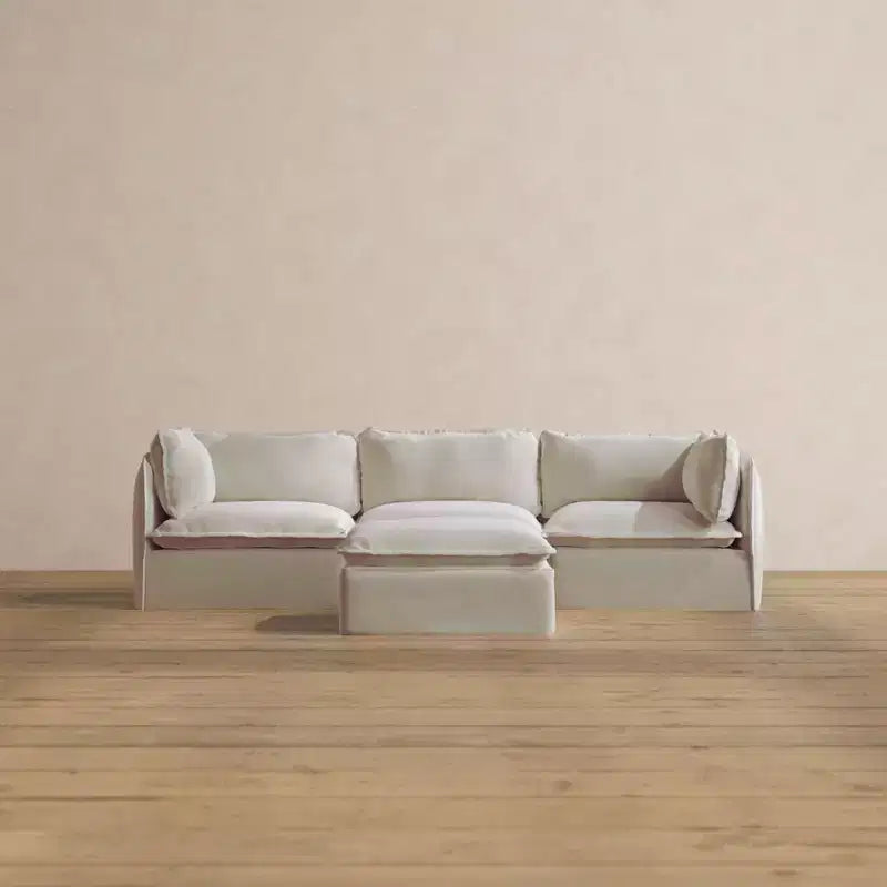 Modular Washable 3-Seater Sofa + Ottoman | Memorix+ Seat & Contour Pillow