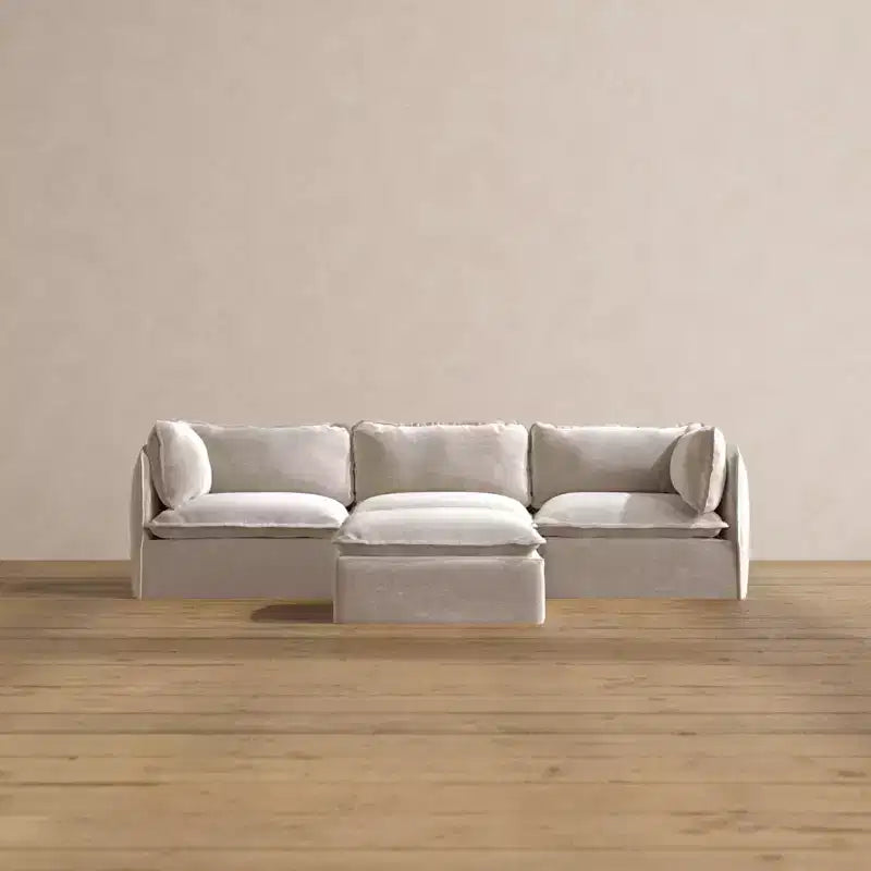 Modular Washable 3-Seater Sofa + Ottoman | Memorix+ Seat & Contour Pillow